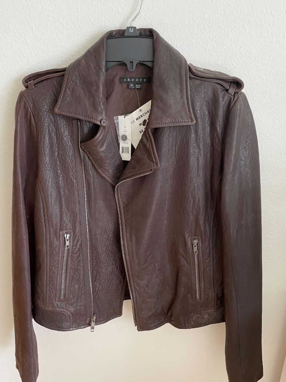 Brown Theory leather moto jacket
